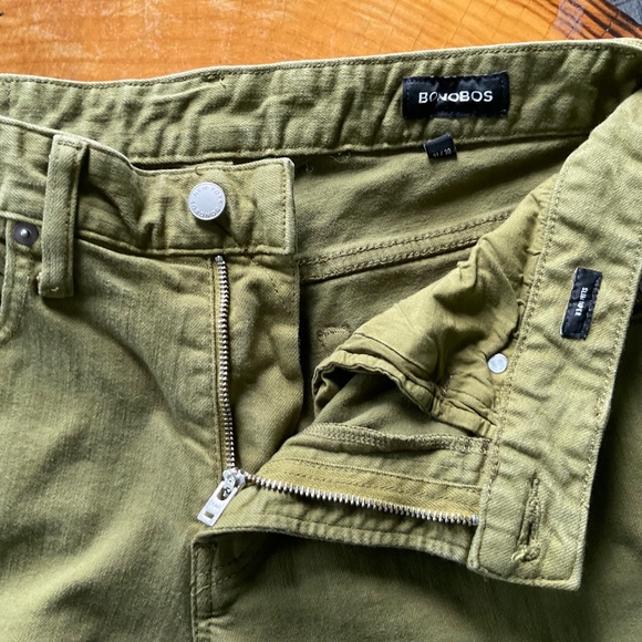 Bonobos 31x 30 5 Pocket Slim Taper Green Denim Mens Jeans - Picture 6 of 12